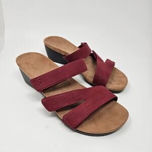 Vionic womens shoes 6.5 Park Deanna Summer Sandals Velcro adjustable Wine red